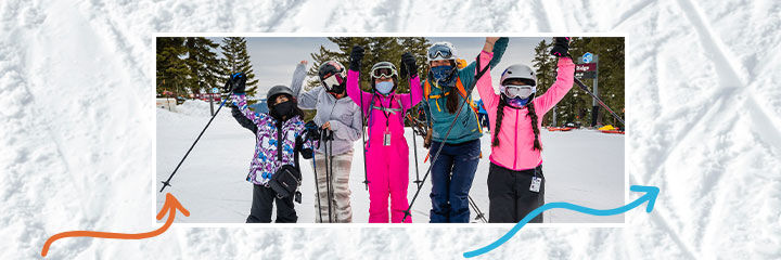 SOS outreach students posing for a picture in ski gear