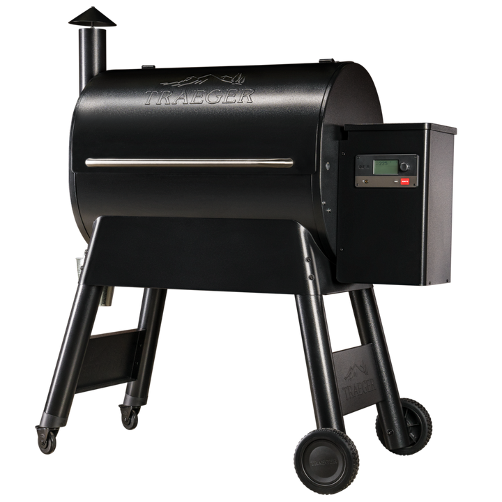 Bronze-Top Pellet Grill with wheels