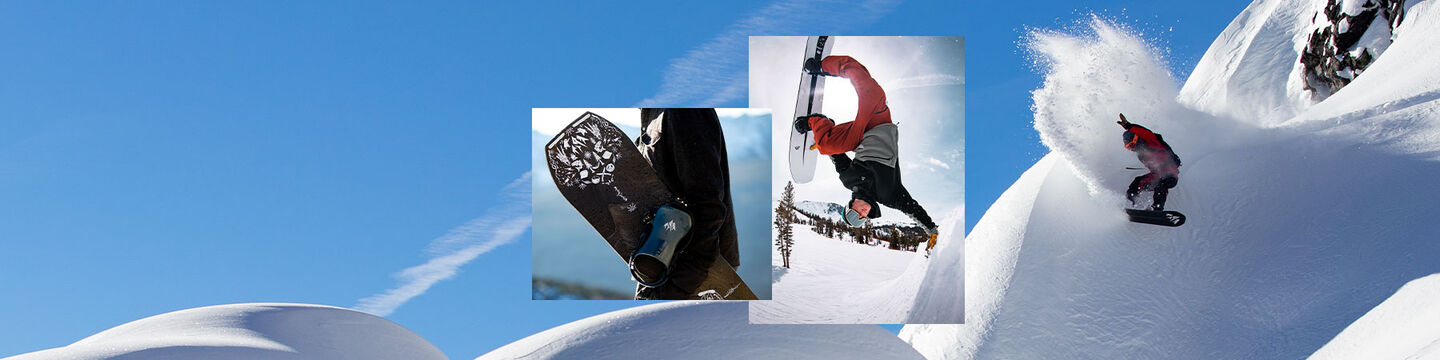 Snowboarders riding Jones