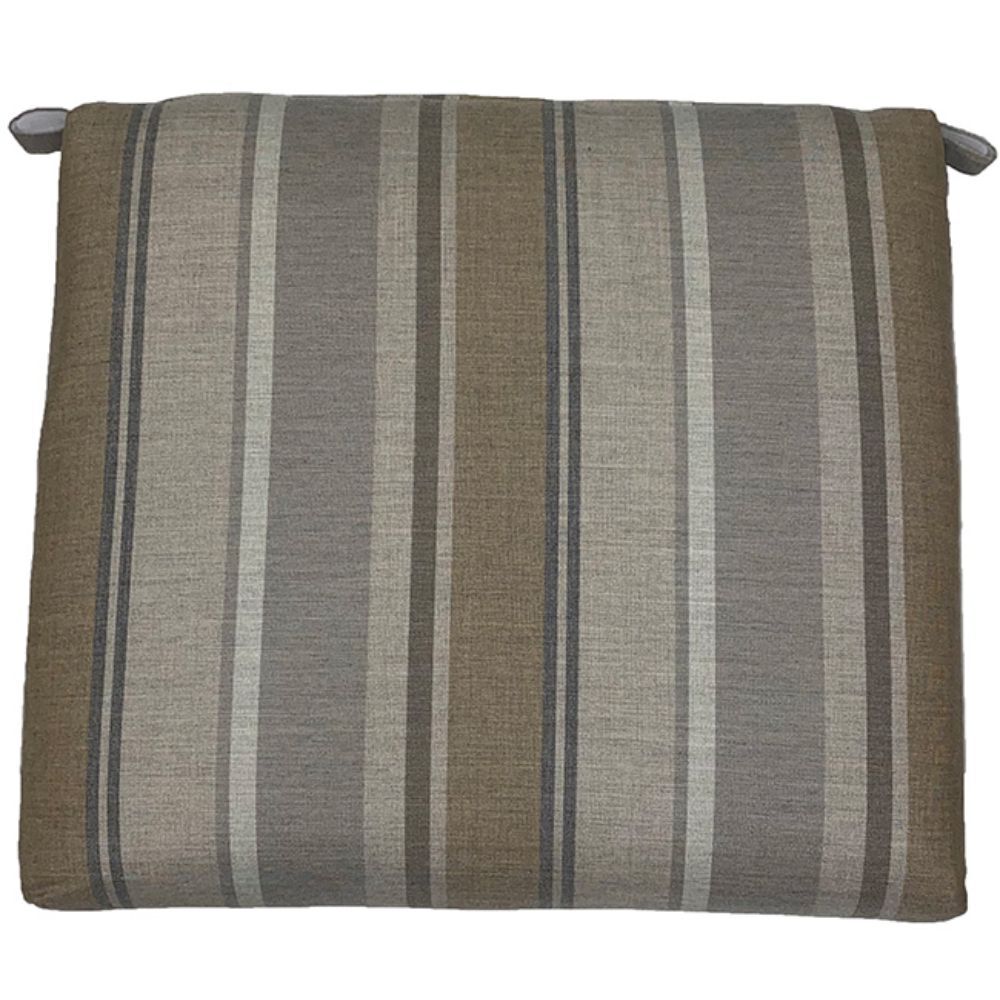Grey and Brown Striped Seat Pad