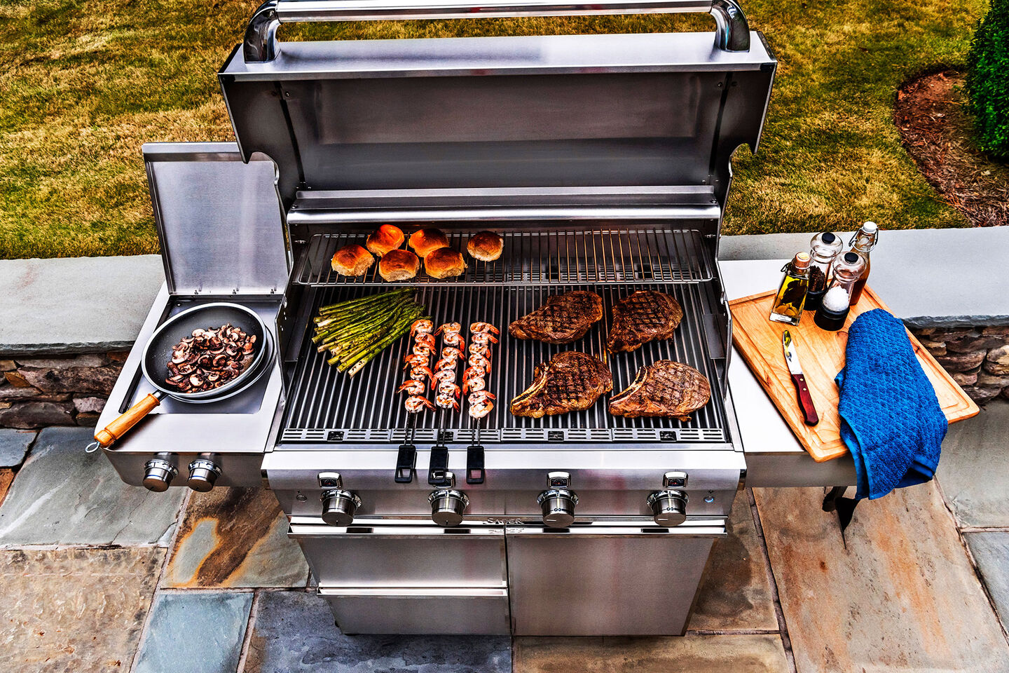 Saber four-burner stainless steel grill