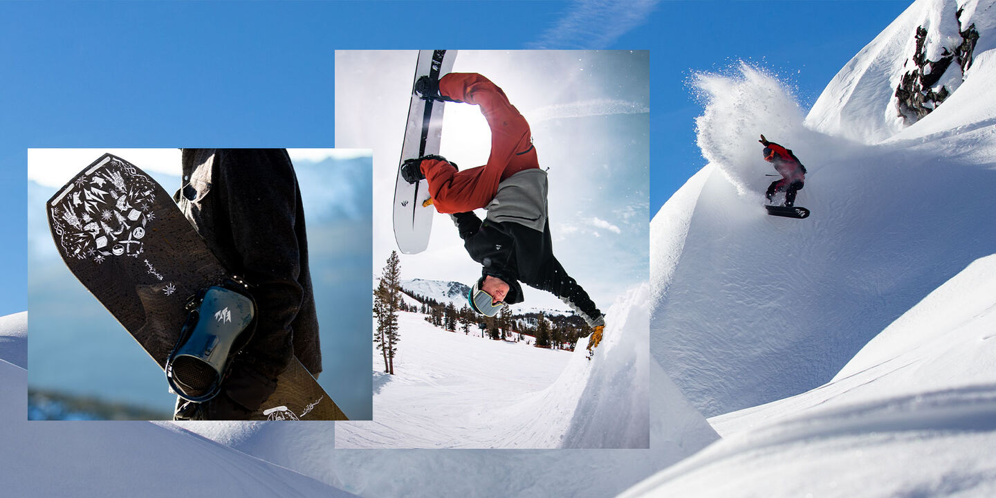Snowboarders riding Jones