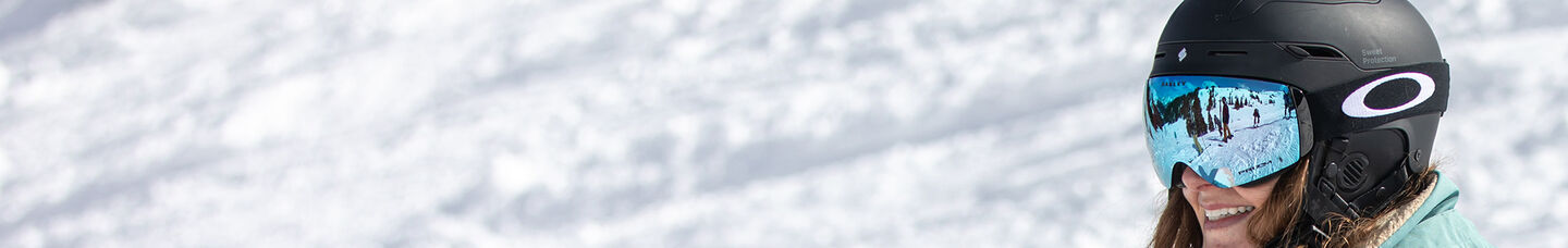Woman wearing ski goggles