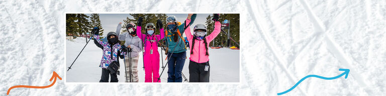 group of SOS outreach students posing for a picture in ski gear
