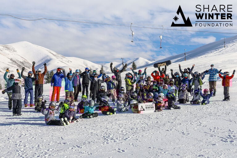 Group of skiers enjoying a day on the mountain