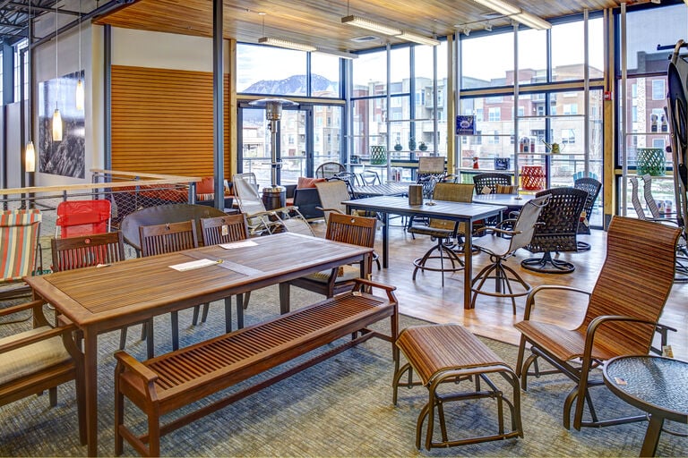 Christy Sports patio furniture showroom in Boulder