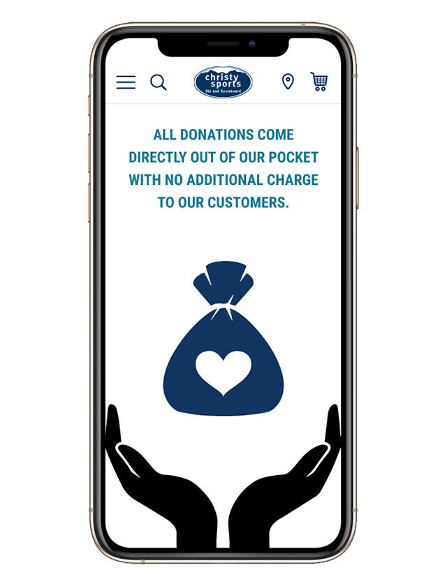 Step 2 - Christy Sports donates 1% to our featured partner