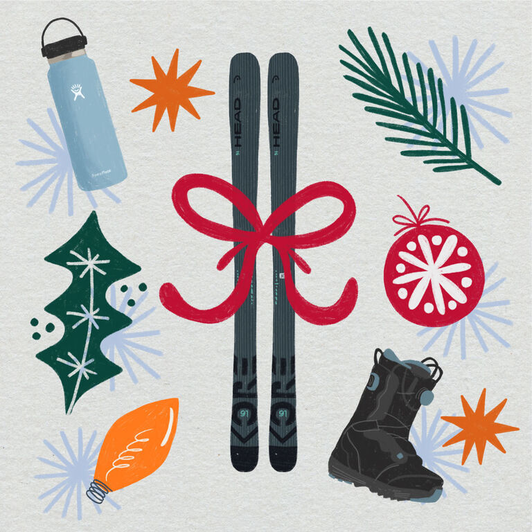 ski/snowboard holiday illustration
