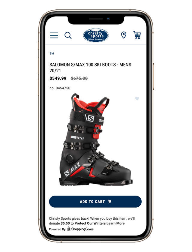 Step 1 - You shop your favorite brands from Christy Sports