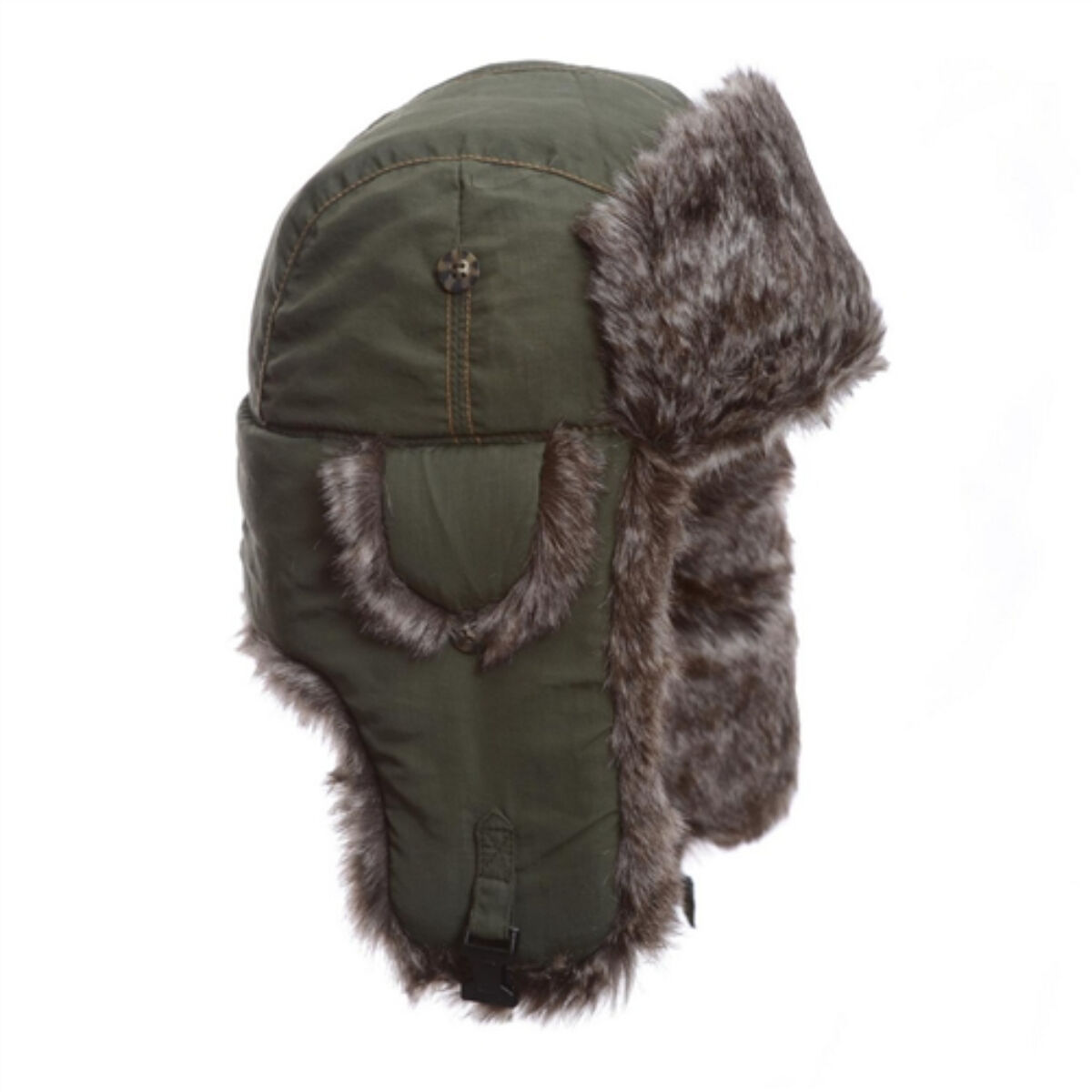 Mad Bomber Bomber Hat With Brown Fur 