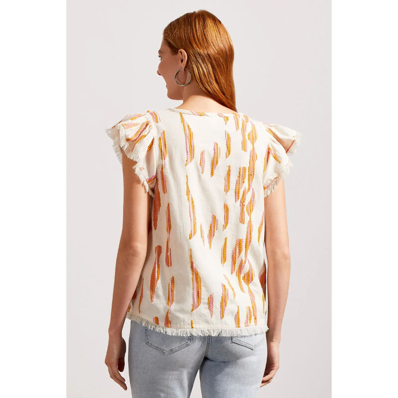 Tribal Textured Cotton Blouse Womens image number 1