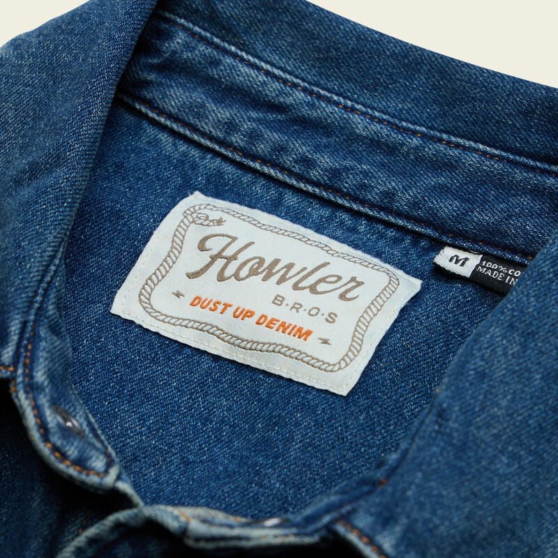 Howler Brothers Dust Up Denim Snapshirt Mens image number 3