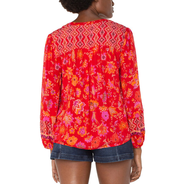 Liverpool Button Front Shirred Blouse Womens