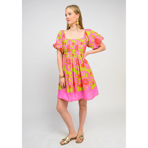 Uncle Frank Pop Flower Border Dress Womens