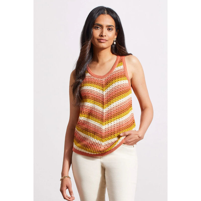 Tribal Cotton Racer Back Sleeveless Sweater Womens image number 0