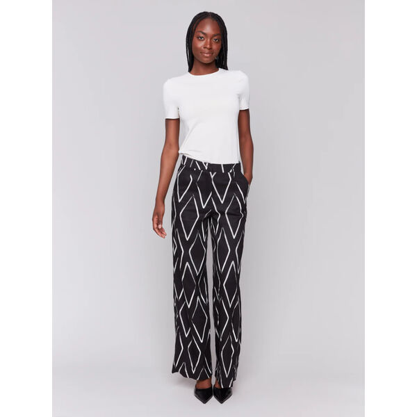 Charlie B Printed Linen Blend Pants Womens