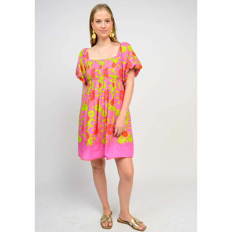 Uncle Frank Pop Flower Border Dress Womens image number 2