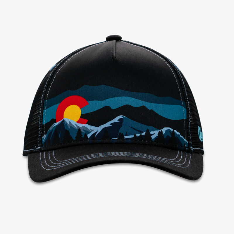 Aksels Low Pro Colorado Mountain Night Time Snapback Hat image number 0