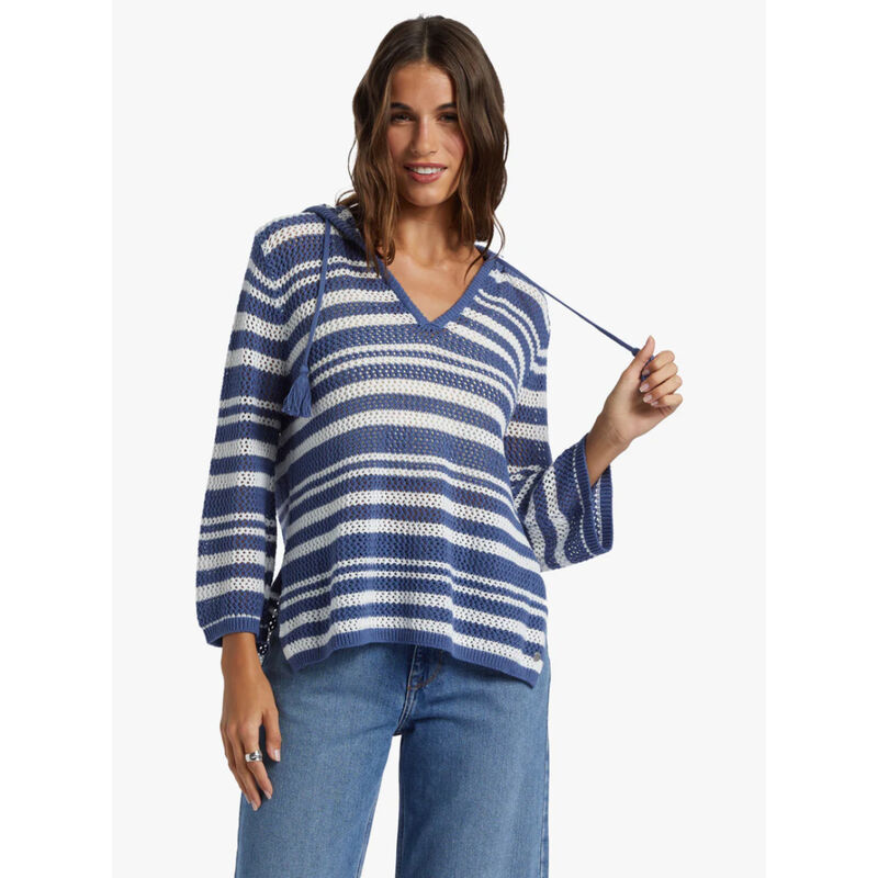 Roxy After Beach Break Stripe V-Neck Sweater Womens image number 0