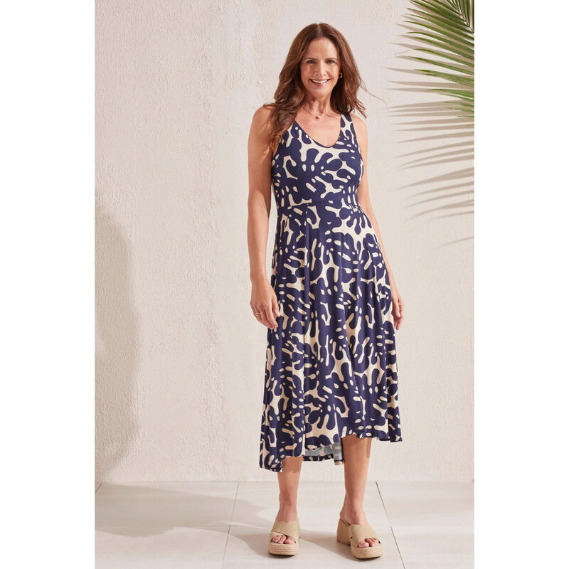 Tribal Printed Sleeveless High-Low Dress Womens image number 0