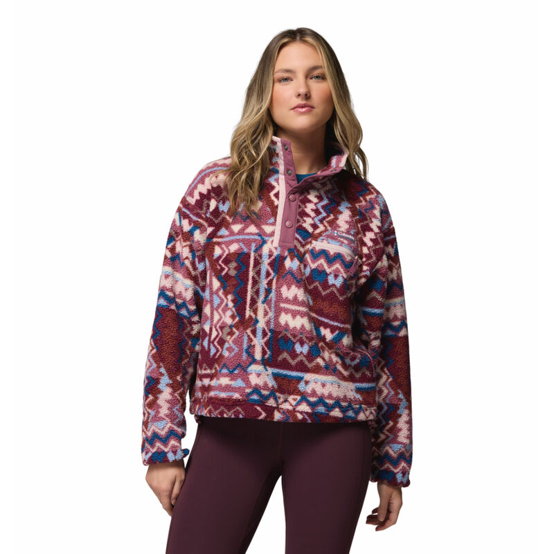 Columbia Helvetia II Printed Cropped Half Snap Fleece Pullover Womens image number 0