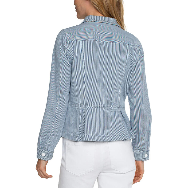 LiverPool Peplum Denim Jacket Womens image number 1