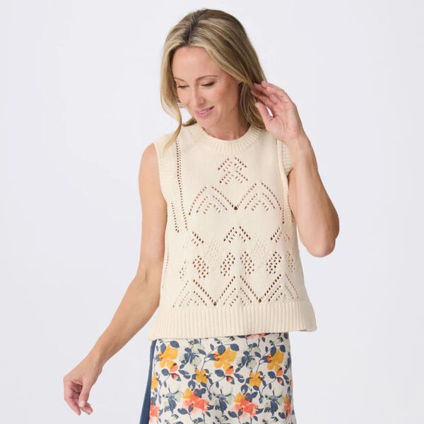 Krimson Klover Camille Sleeveless Pointelle Sweater Womens