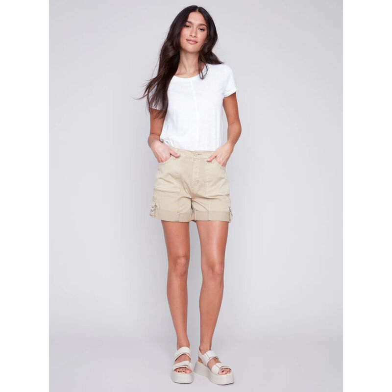 Charlie B Canvas Cargo Shorts Womens image number 0