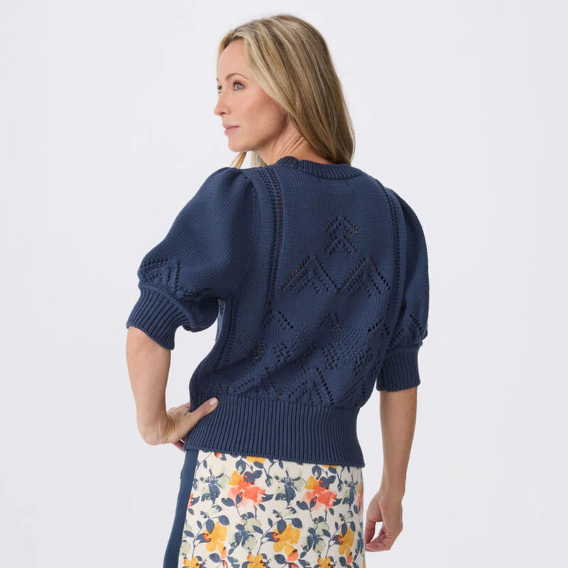 Krimson Klover Clary Short Sleeve Pointelle Sweater Womens image number 2