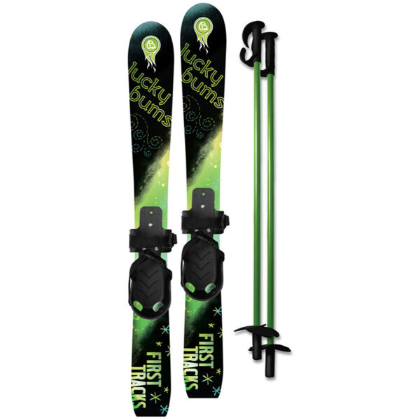 Lucky Bums Snow Skis + Bindings + Poles Kids