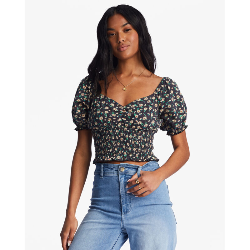 Billabong Love Song Puff Sleeve Top Womens image number 0