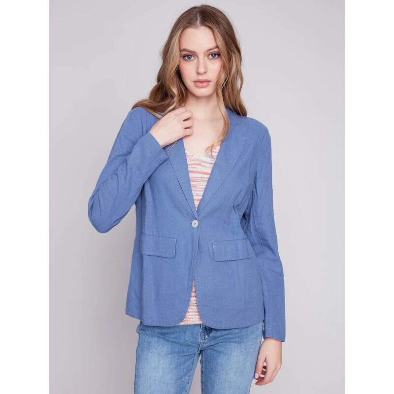 Charlie B Light Linen Blend Blazer Womens image number 0