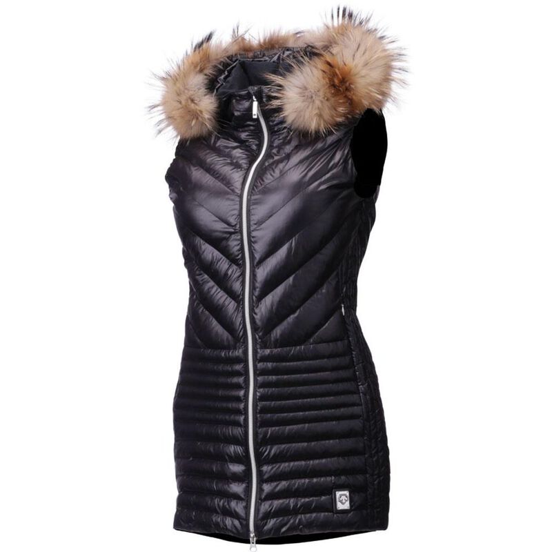 Descente Harper Real Fur Long Vest Womens image number 0