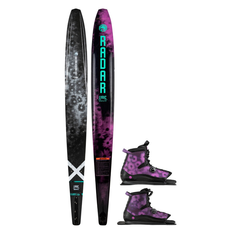 Radar Graphite Lyric Waterskis w/ Double Lyric Boa Boots Womens image number 0