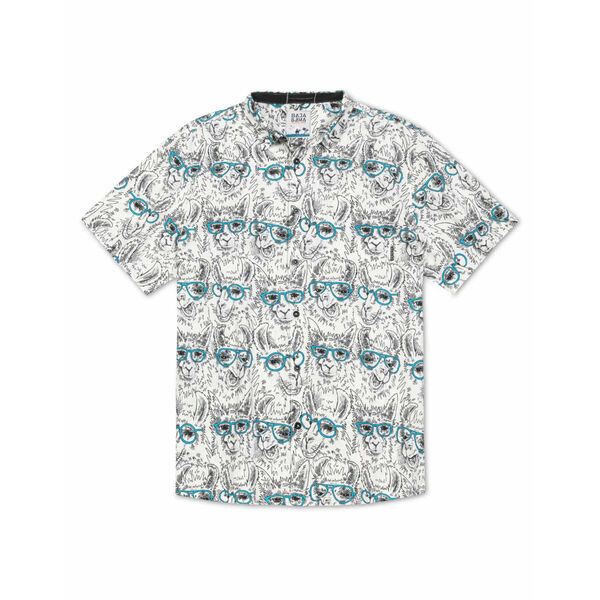 Baja Llama Llama M.D. Short Sleeve Button Up Mens