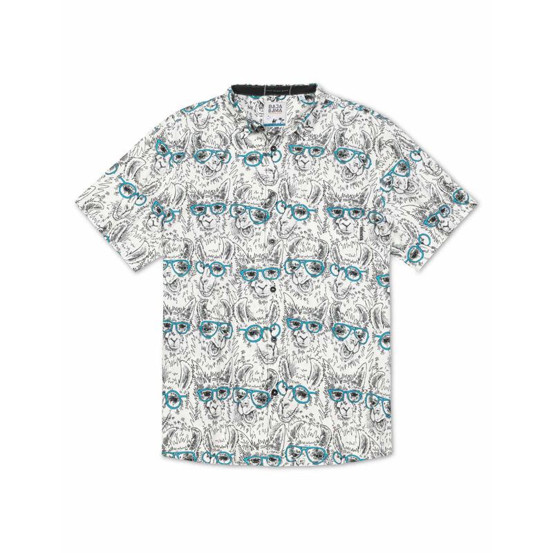 Baja Llama Llama M.D. Short Sleeve Button Up Mens image number 0