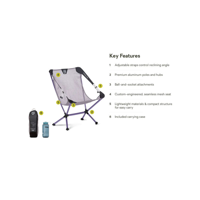 NEMO Moonlite Reclining Camp Chair - Quicksilver image number 1