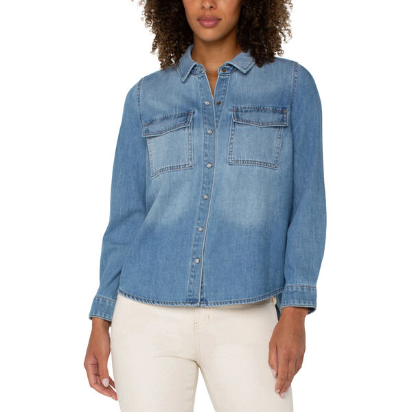 Liverpool Button Down Shirt With Pockets Womens