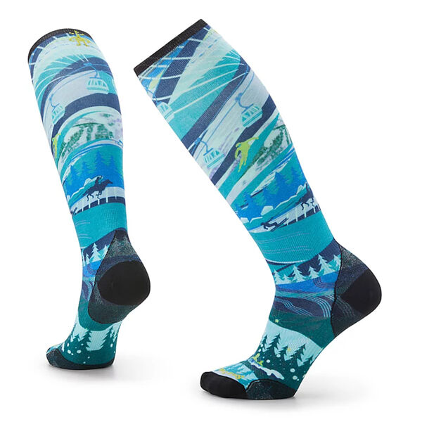 Smartwool Ski Zero Cushion Skication Print Over The Calf Socks Womens
