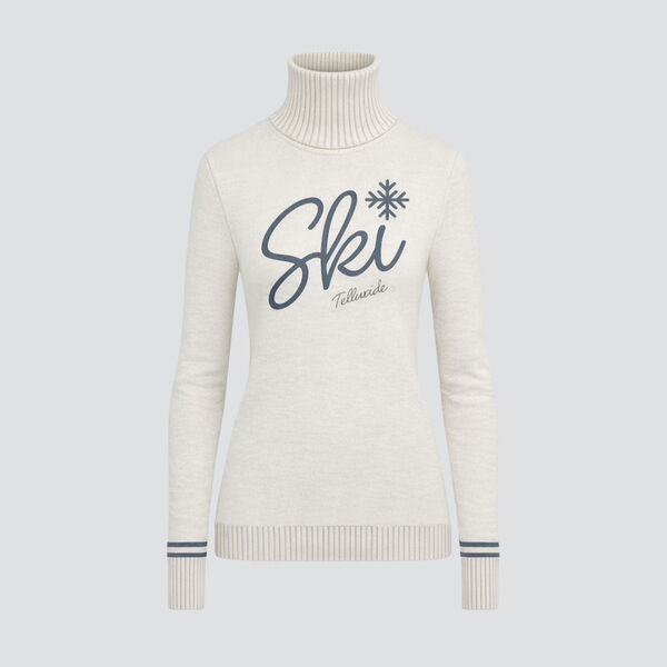 MGG Ski Telluride Snowflake Merino Sweater Womens - White + Grey