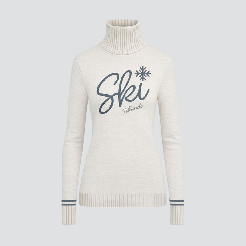 MGG Ski Telluride Snowflake Merino Sweater Womens - White + Grey image number 0