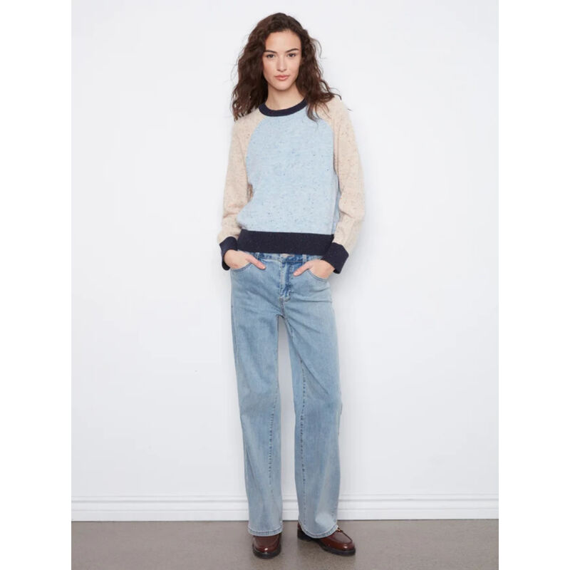 Charlie B Color Block Knit Sweater Womens image number 3