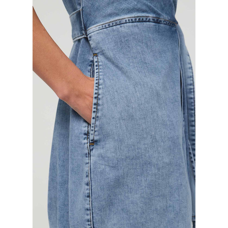 DUER Performance Denim Lite Wrap Shirt Dress Womens image number 6