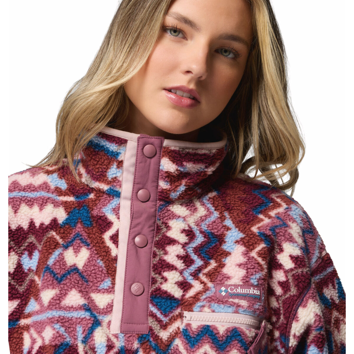 Columbia Helvetia II Printed Cropped Half Snap Fleece Pullover
