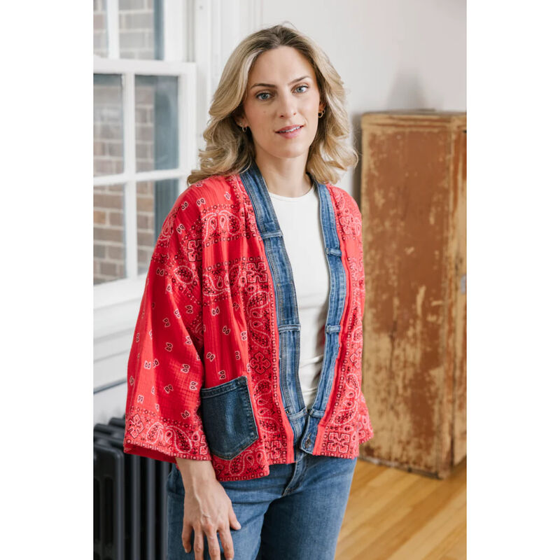 Shannon Passero Bandana Short Kimono Top Womens image number 2