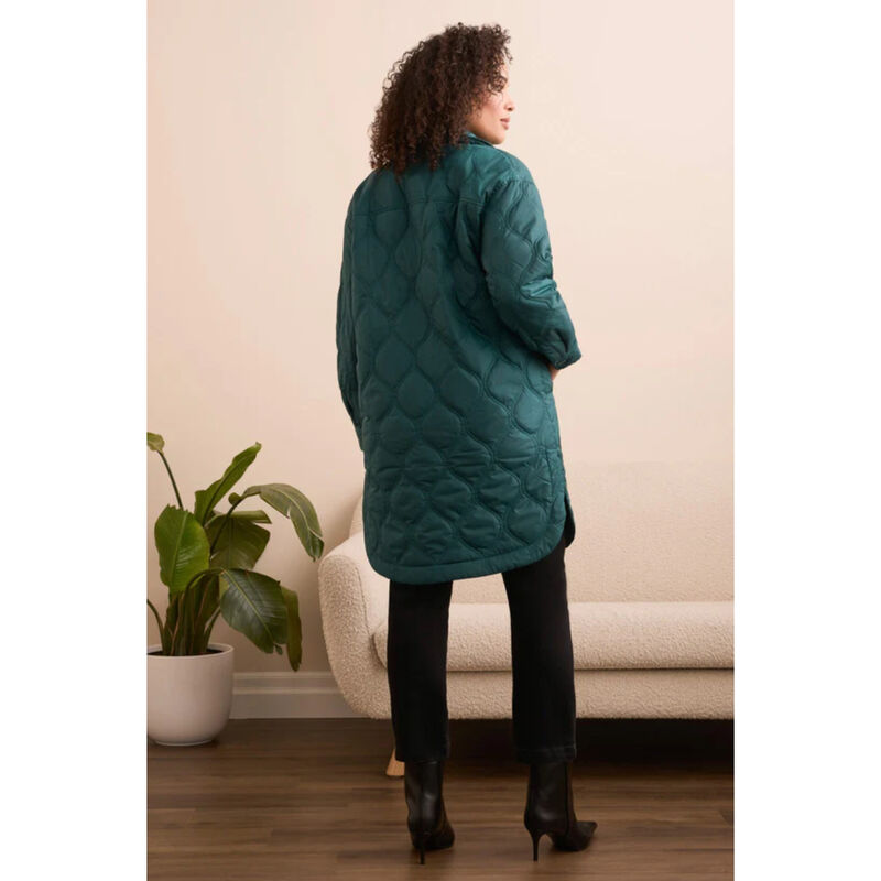 Tribal Long Quilted Button-Up Jacket Womens image number 1