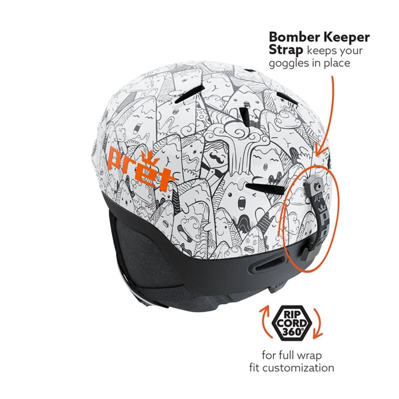 Pret Moxie MIPS Helmet Youth - White Doodle image number 4