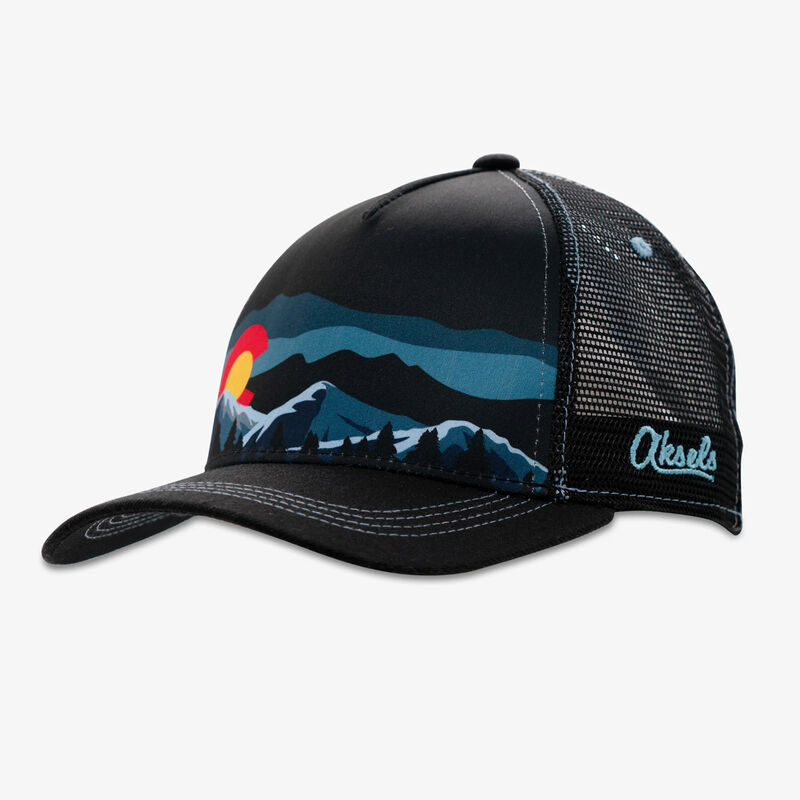 Aksels Low Pro Colorado Mountain Night Time Snapback Hat image number 1