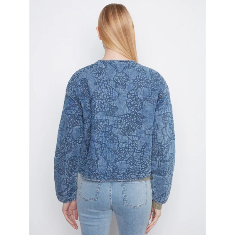 Charlie B Quilted Tencel Denim Bomber Jacket Womens image number 2