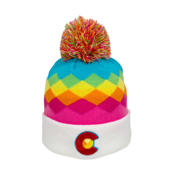 YoColorado Rainbow Argyle Beanie Kids